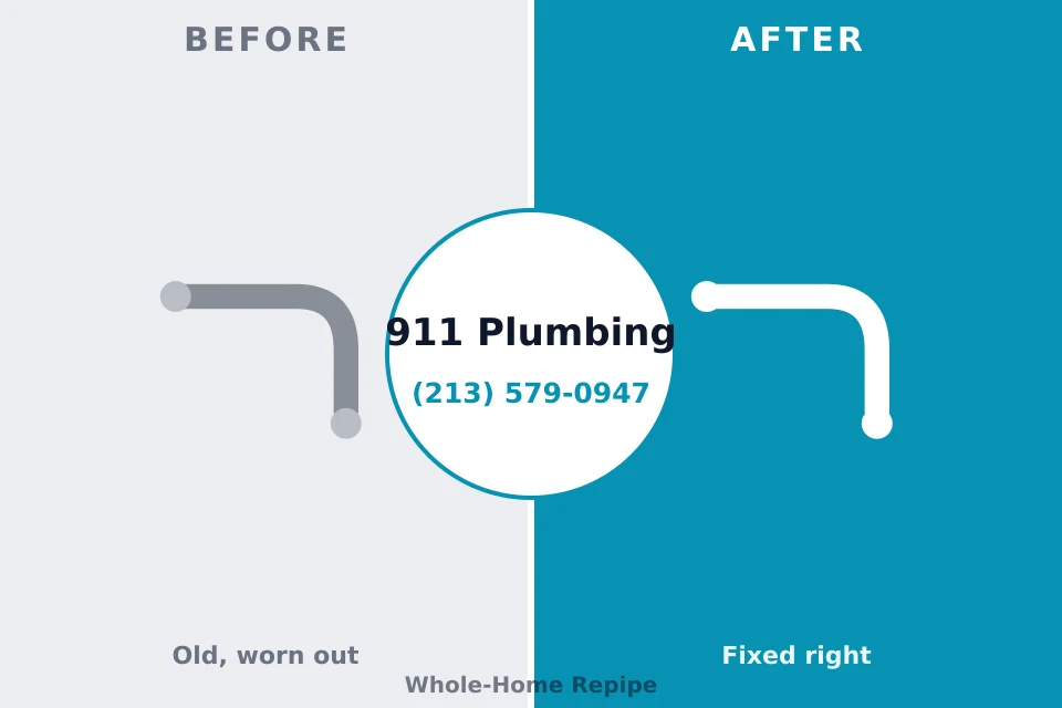 Before and after: plumbing company Greenbriar, FL
